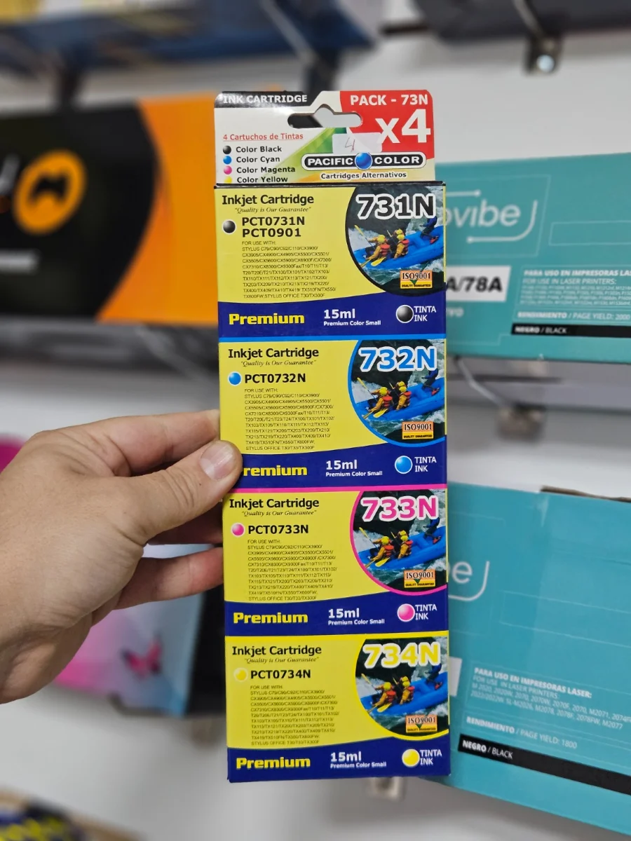 Pack x4 Cartuchos de Tinta Pacific Color 731N / 732N / 733N / 734N