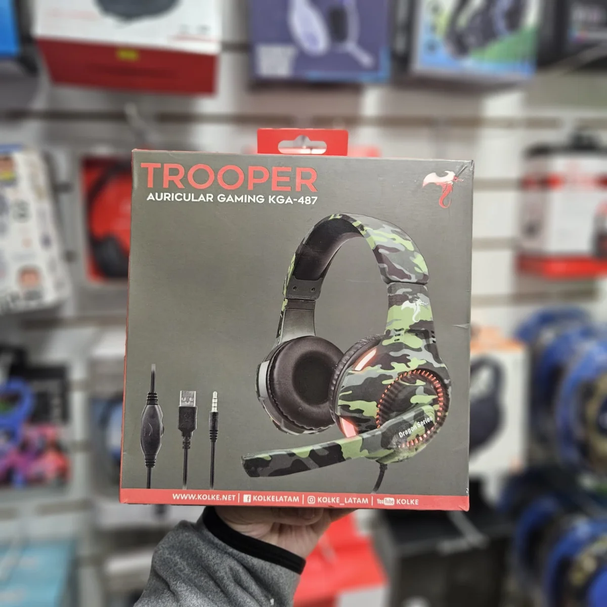 Auriculares gamer Kolke Trooper camuflados