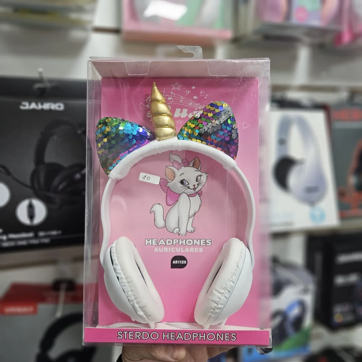 Auriculares infantiles diseño unicornio blanco