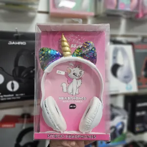 Auriculares infantiles diseño unicornio blanco