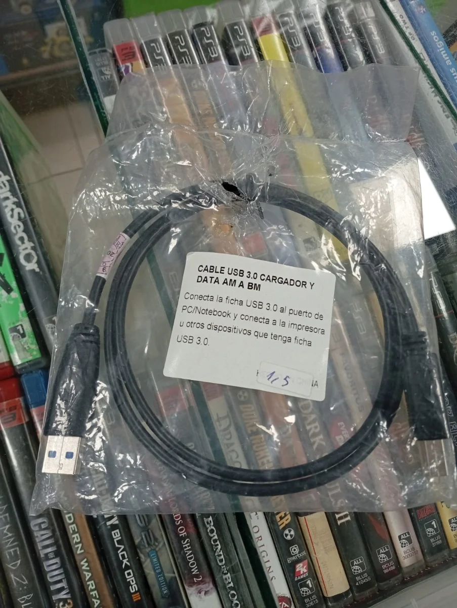 Cable USB-A a USB-B de carga y datos