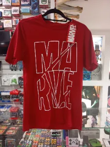 Remera roja Marvel logo