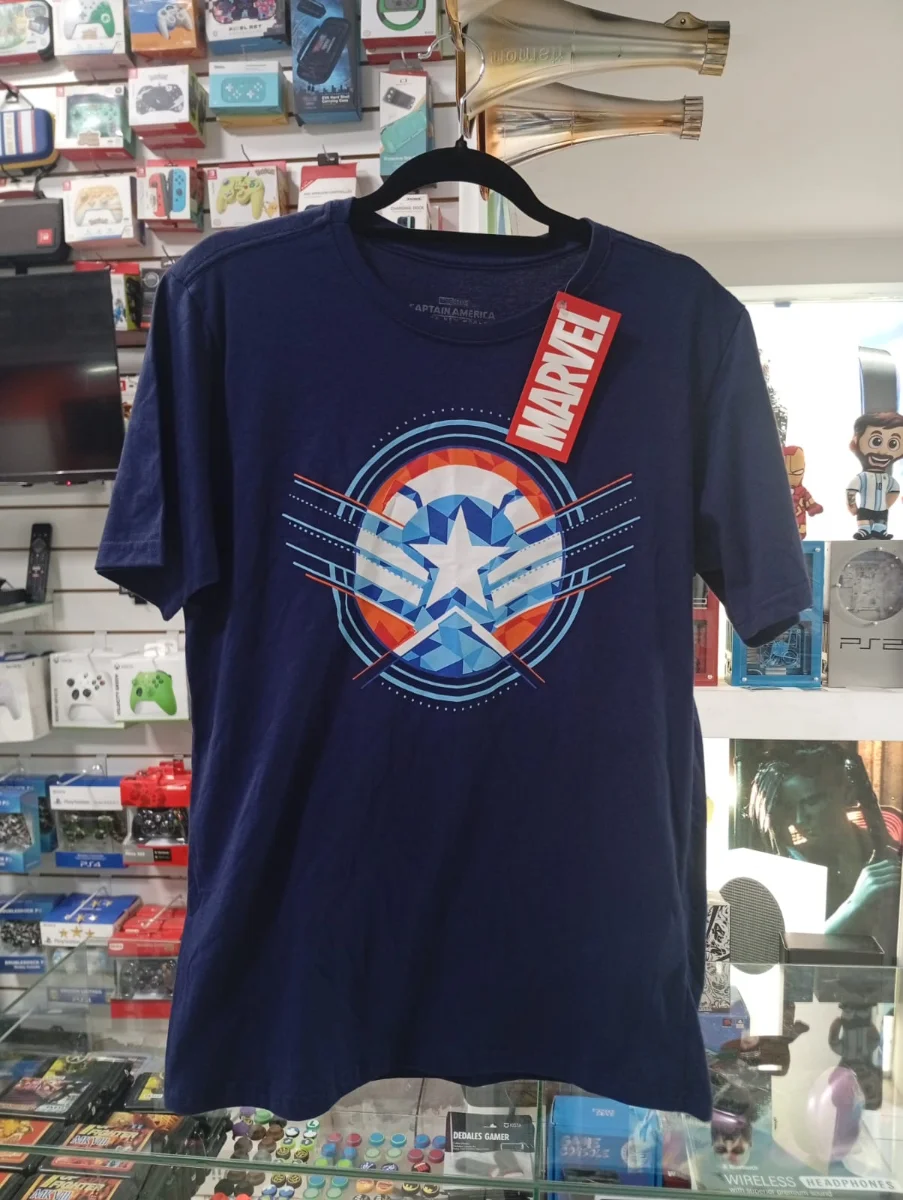 Remera azul marino Capitán América escudo