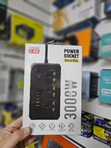 Zapatilla Eléctrica Automax B09 3 Tomas + 4 USB + USB-C 3000W