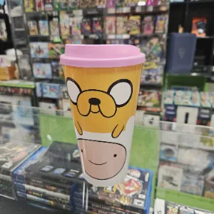 Vaso Hora de Aventura Finn y Jake con tapa para café