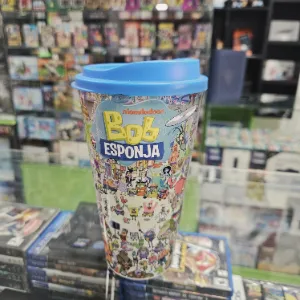 Vaso Bob Esponja con tapa para café