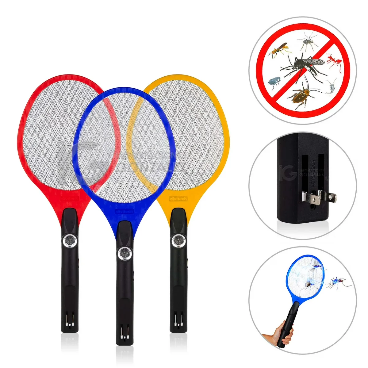 Raqueta eléctrica mata mosquitos recargable — foto 1