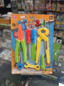 Set infantil de herramientas y tijeras de juguete