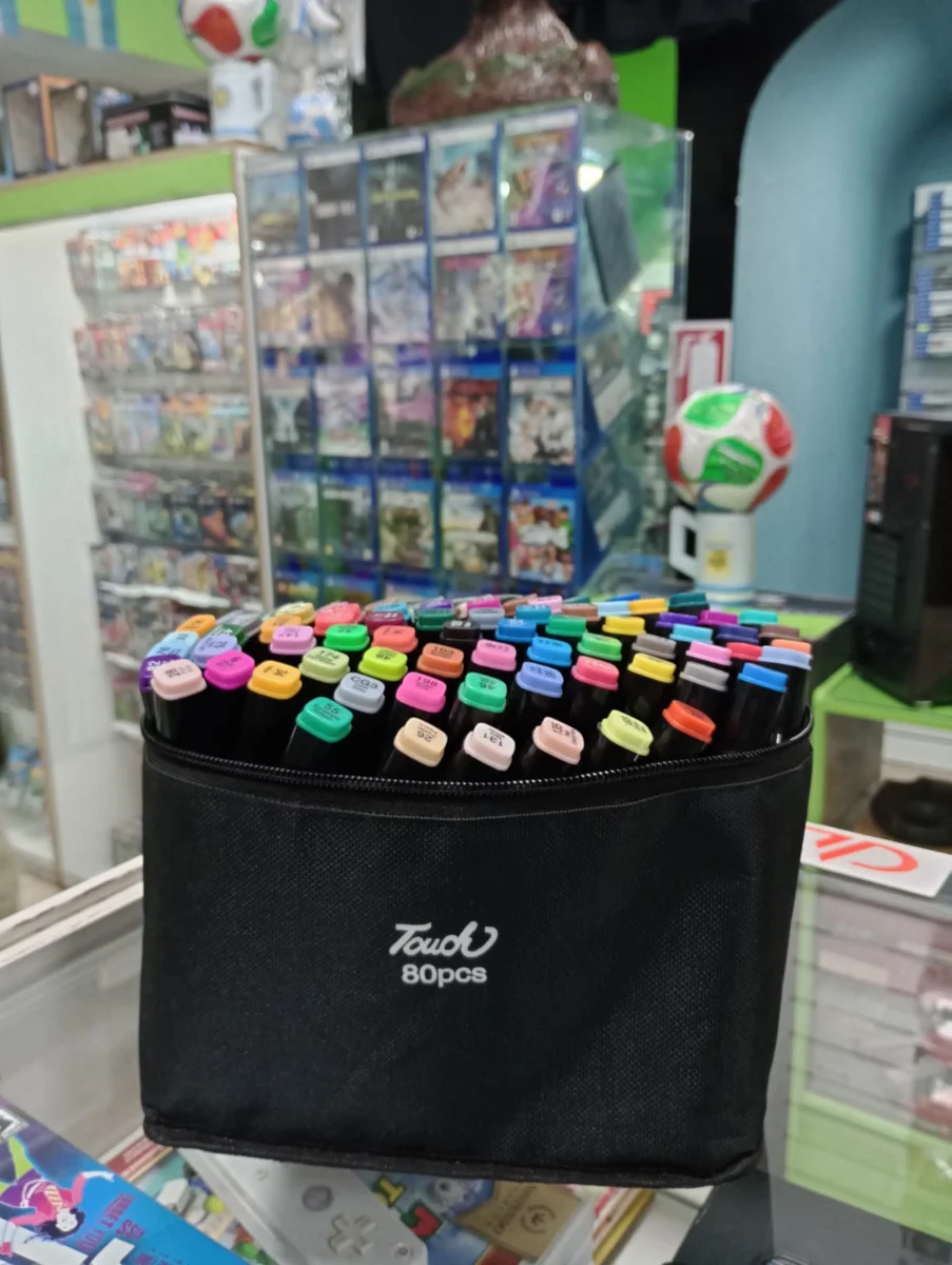 Marcadores Fibrones Resaltadores Doble Punta Con Estuche X80