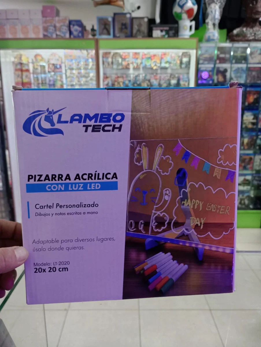PIZARRA LED MARCADORES 20X20 CM LAMBO