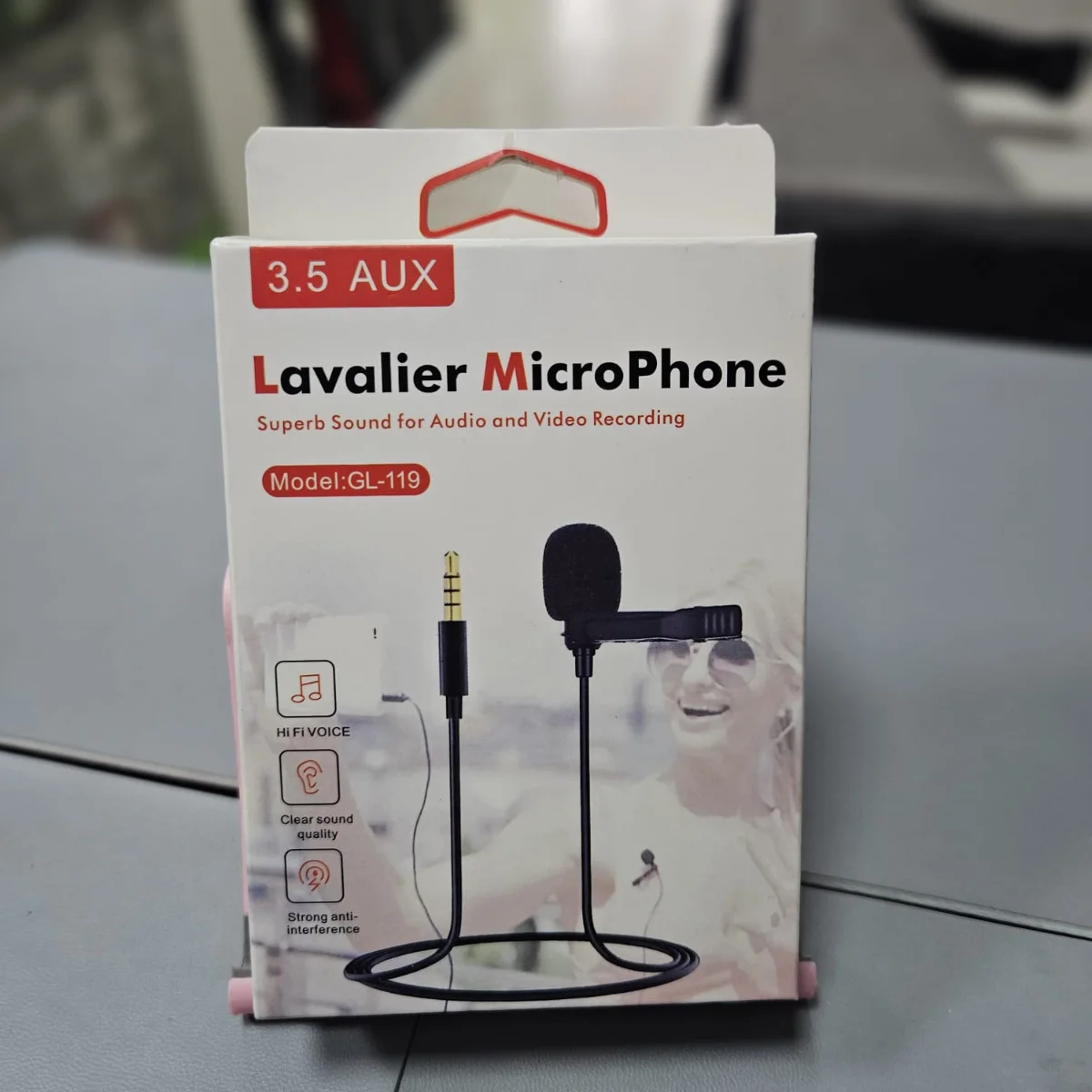 Micrófono corbatero Lavalier GL-119 con ficha 3,5 mm