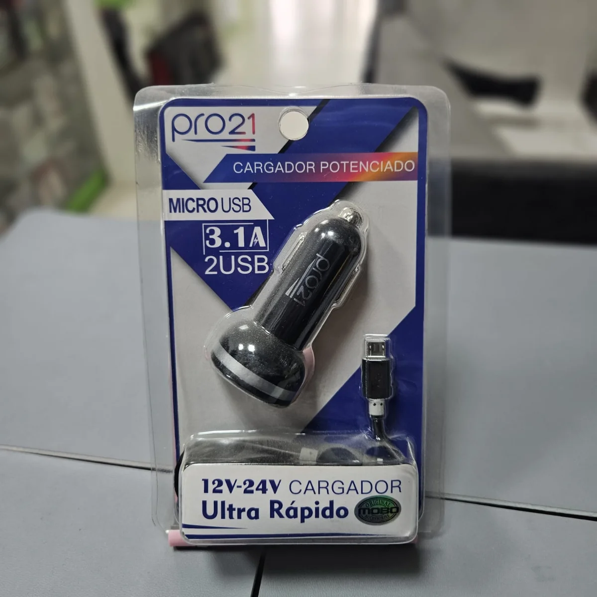 Cargador para auto Pro21 Micro USB 3.1 A