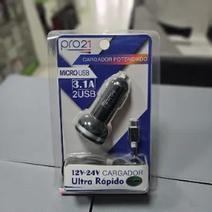 Cargador para auto Pro21 Micro USB 3.1 A