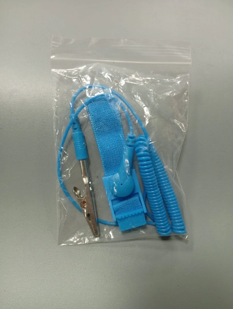 Pulsera antiestática con cable y pinza