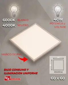 Panel LED MILA de 40 W luz fría