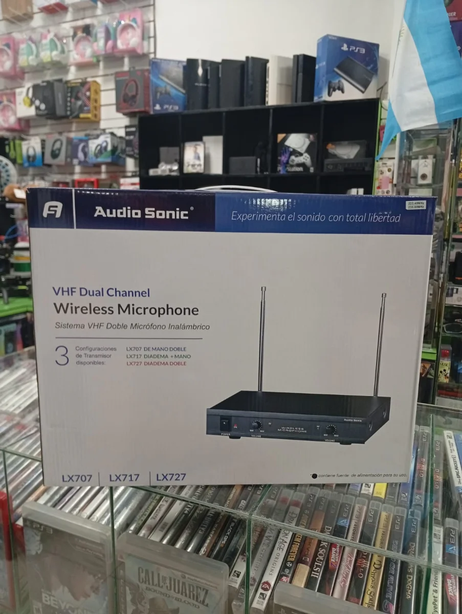 Sistema de micrófonos inalámbricos Audio Sonic VHF doble canal