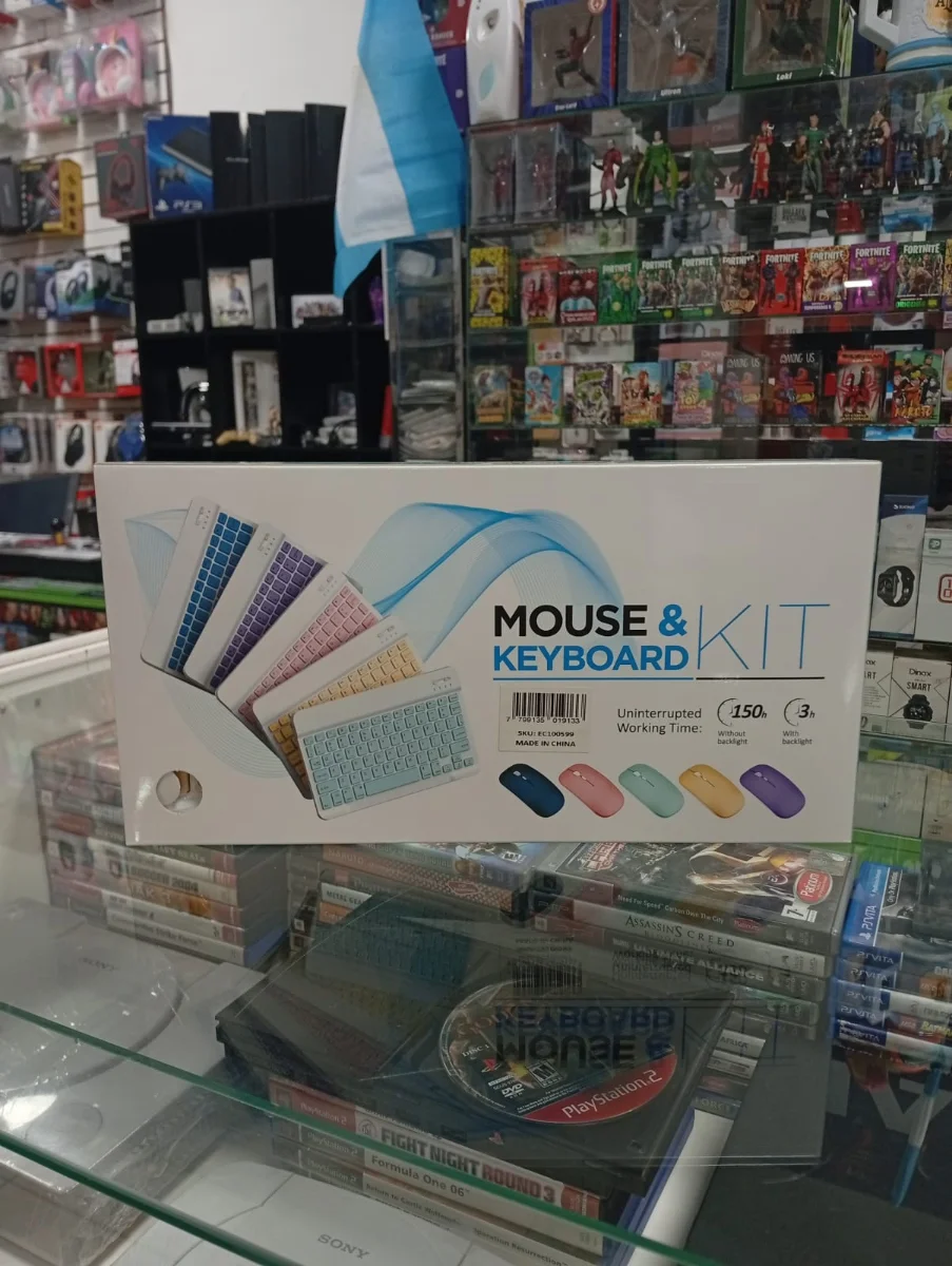 Combo inalámbrico de teclado y mouse compacto color pastel