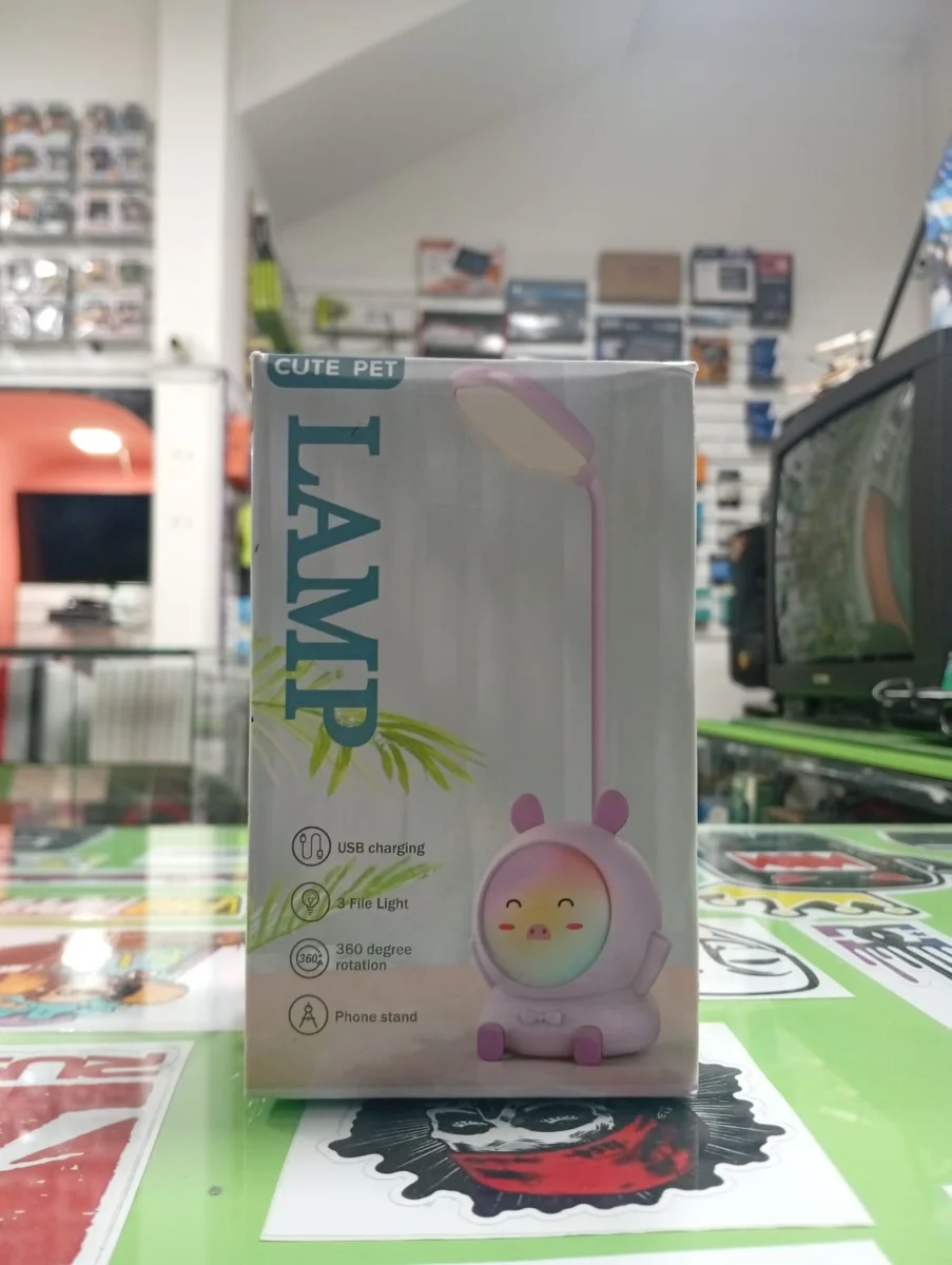 Lámpara LED Cute Pet rosa con soporte para celular — foto 1