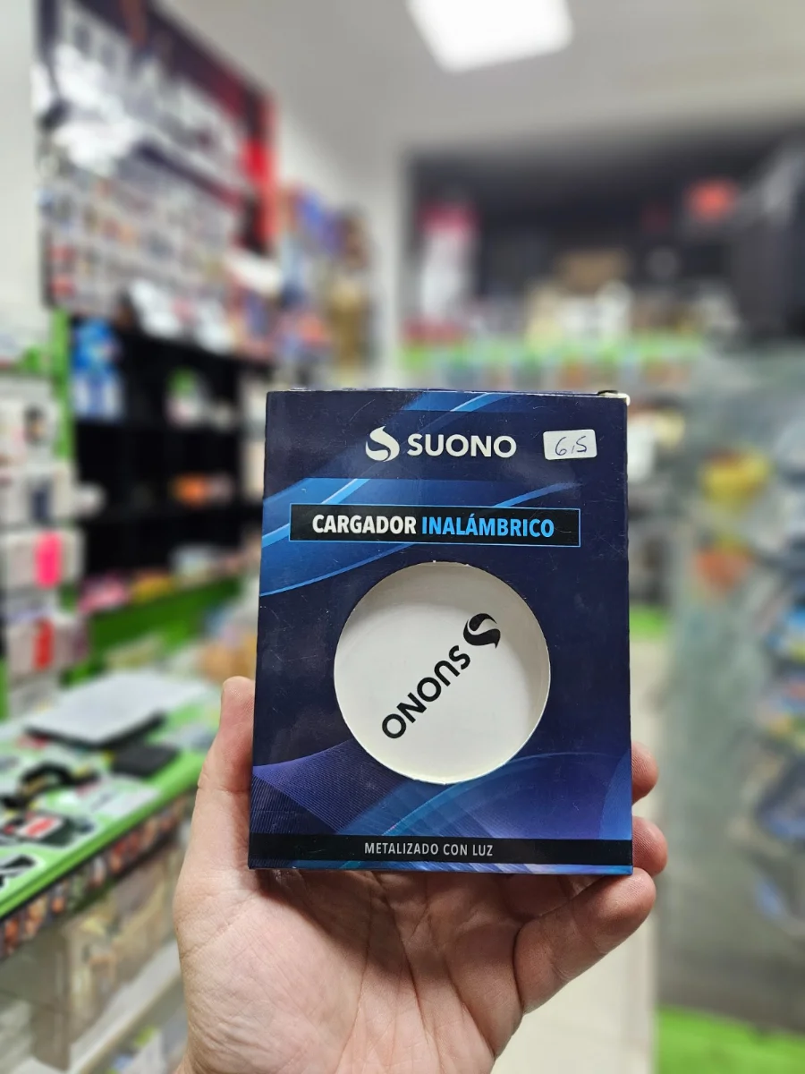 Cargador Inalámbrico Metalizado con Luz Suono