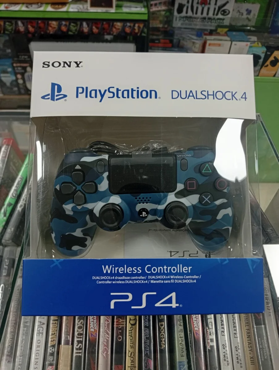 Joystick inalámbrico para PlayStation 4 camuflado azul