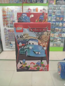 Set de bloques armables Cars con Mate en escena navideña