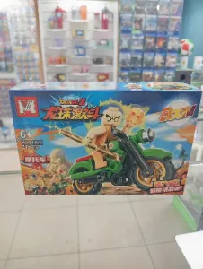 Set de bloques armables Dragon Ball con guerrero rubio y motocicleta