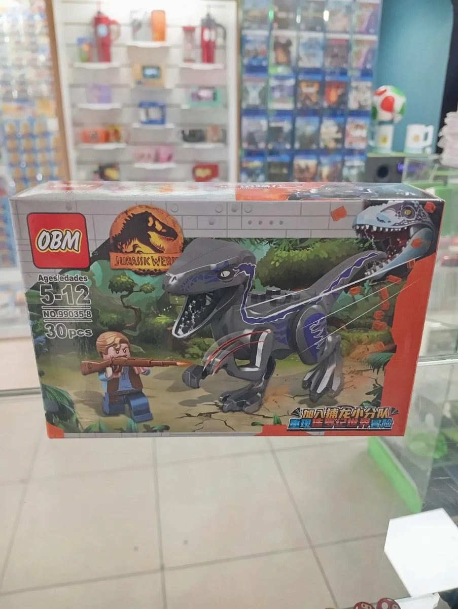 Set de bloques armables Jurassic World con raptor oscuro