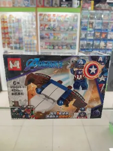 Set de bloques armables Avengers Capitán América con vehículo