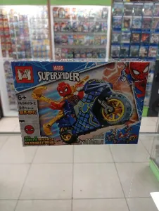 Set de bloques armables Spider-Man con motocicleta azul