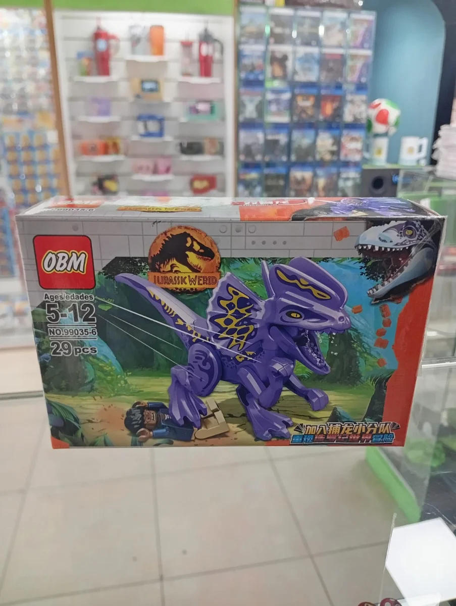 Set de bloques armables Jurassic World con dinosaurio violeta