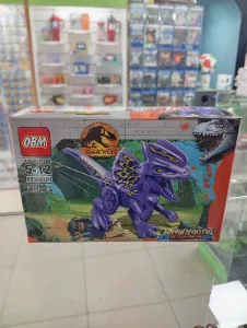 Set de bloques armables Jurassic World con dinosaurio violeta